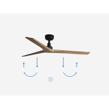 FARO 34283 - Loftventilator KLIM M brun/sort diameter 125 cm + fjernbetjening