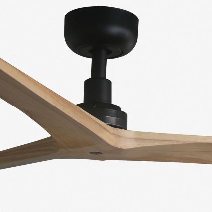 FARO 34283 - Loftventilator KLIM M fyrretræ/sort diameter 125 cm + fjernbetjening