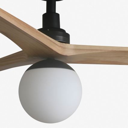 FARO 34283WT-11L - Loftventilator KLIM M 1xE27/15W/230V træ/sort diameter 125 cm Wi-Fi Tuya + fjernbetjening