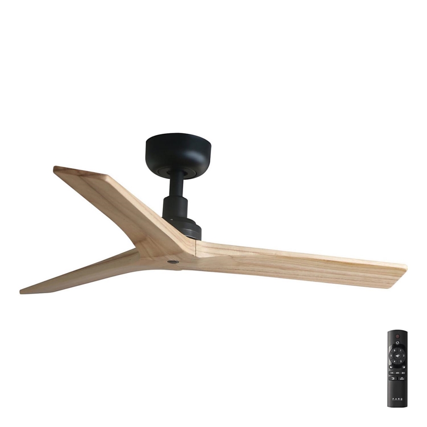 FARO 34284 - Loftventilator KLIM S brun/sort diameter 92,5 cm + fjernbetjening