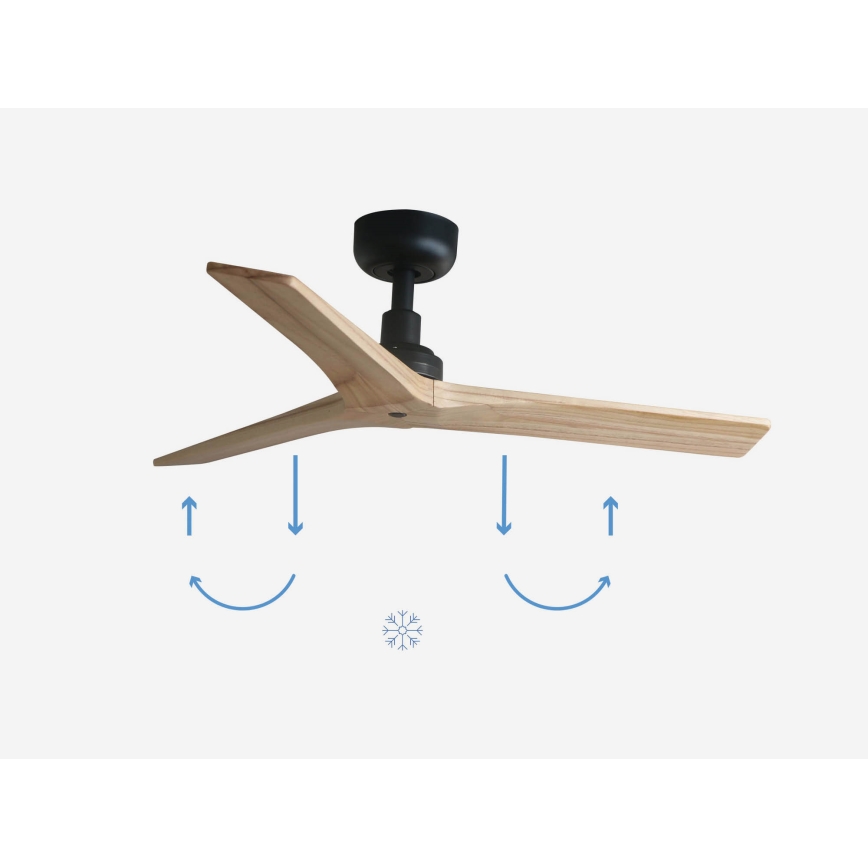 FARO 34284 - Loftventilator KLIM S brun/sort diameter 92,5 cm + fjernbetjening