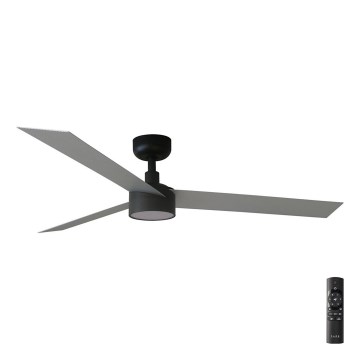 FARO 34286-1TW - LED-dæmpbar loftventilator CRUISER L LED/18W/230V 2700/3000/4000K Ø 132 cm sort/grå + fjernbetjening