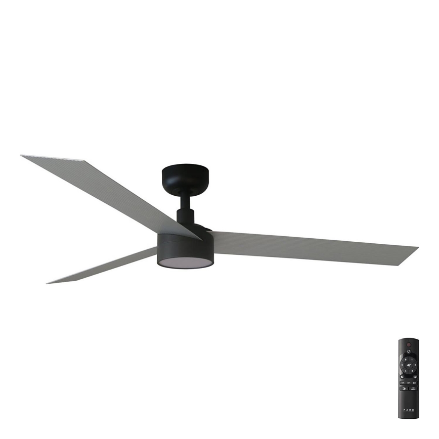 FARO 34286-1TW - LED loftventilator dæmpbar CRUISER L LED/18W/230V 2700/4000/6500K diameter 132 cm sort/grå + fjernbetjening