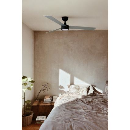 FARO 34286-1TW - LED loftventilator dæmpbar CRUISER L LED/18W/230V 2700/4000/6500K diameter 132 cm sort/grå + fjernbetjening