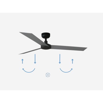 FARO 34286 - Loftventilator CRUISER L sort diameter 132 cm + fjernbetjening