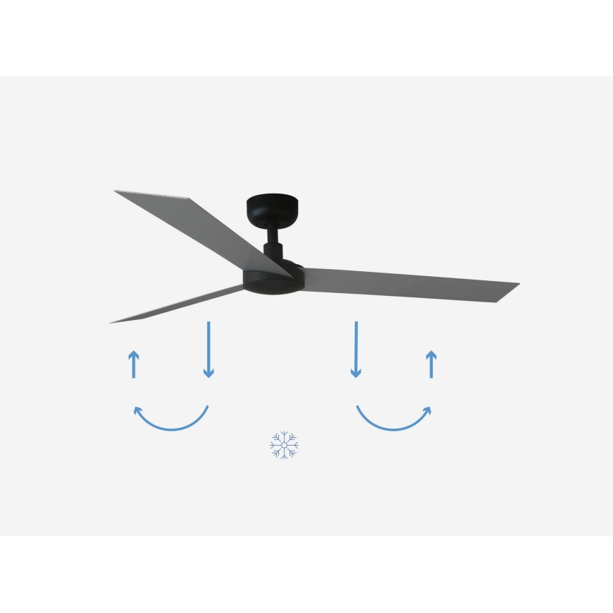FARO 34286 - Loftventilator CRUISER L sort diameter 132 cm + fjernbetjening