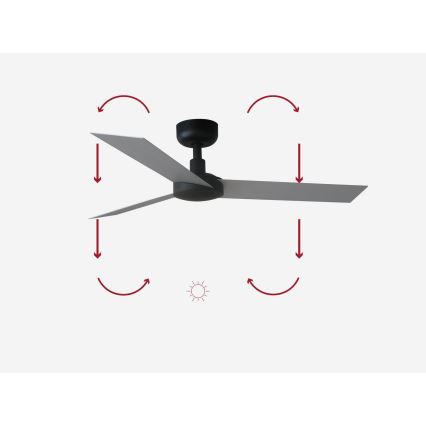 FARO 34287 - Loftventilator CRUISER XL sort diameter 160 cm + fjernbetjening