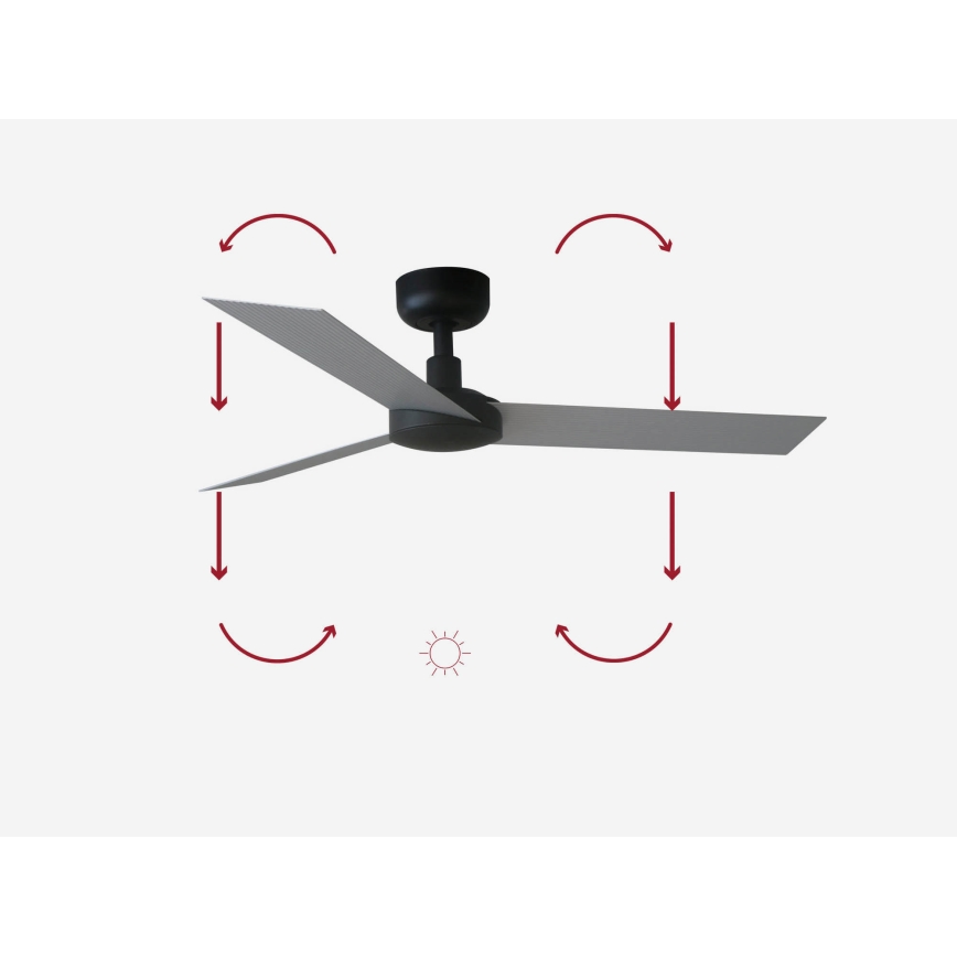 FARO 34287 - Loftventilator CRUISER XL sort diameter 160 cm + fjernbetjening