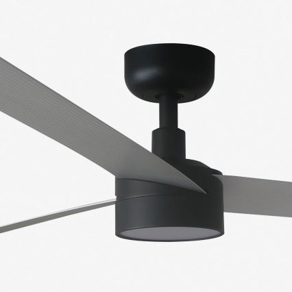 FARO 34287WT1S - Dæmpbar LED-loftventilator CRUISER XL, LED 18 W, 230 V, 2700/3000/4000 K, Ø 160 cm, grå/sort, Wi‑Fi (Tuya) + fjernbetjening