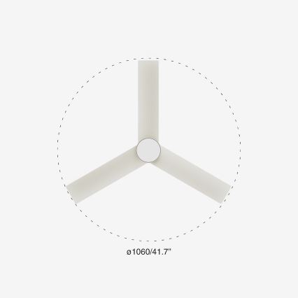 FARO 34288-1TW - LED ventilator dæmpbar CRUISER S LED/20W/230V diameter 106 cm 2700/4000/6500K + fjernbetjening