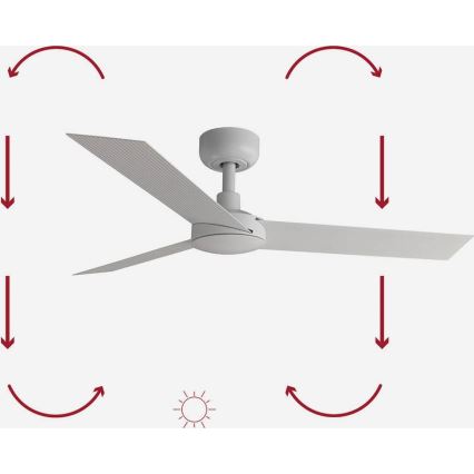 FARO 34288WP - Loftventilator CRUISER S hvid diameter 106 cm SMART + fjernbetjening