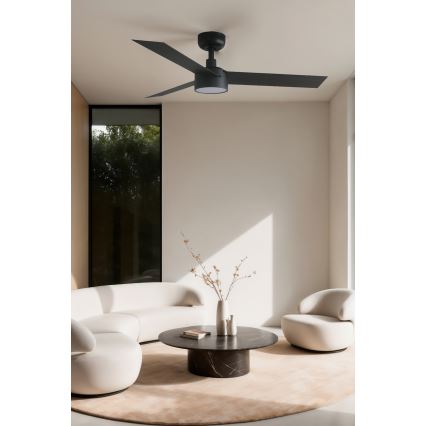 FARO 34289WT1S - Dæmpbar LED-loftventilator CRUISER S LED/18W/230V 2700/3000/4000K Ø 106 cm sort Wi-Fi Tuya + fjernbetjening