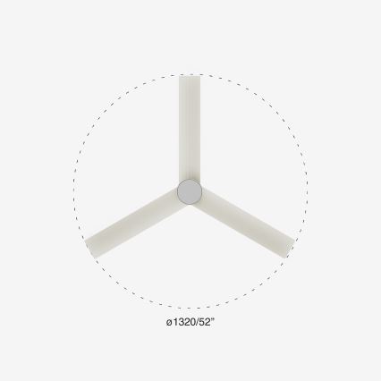 FARO 34290-1TW - LED ventilator dæmpbar CRUISER LED/20W/230V 2700/4000/6500K diameter 132 cm hvid + fjernbetjening