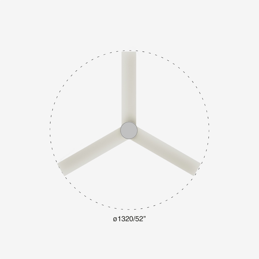 FARO 34290-1TW - LED ventilator dæmpbar CRUISER LED/20W/230V 2700/4000/6500K diameter 132 cm hvid + fjernbetjening