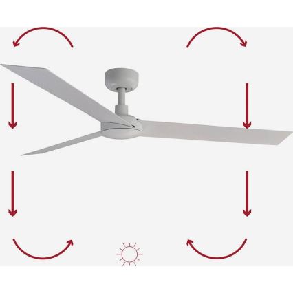 FARO 34290WP - Loftventilator CRUISER L hvid diameter 132 cm SMART + fjernbetjening