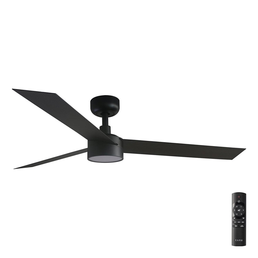 FARO 34291-1TW - LED loftventilator dæmpbar CRUISER LED/20W/230V 2700/4000/6500K diameter 132 cm sort + fjernbetjening