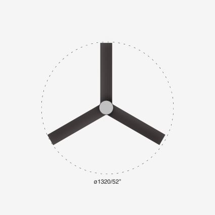 FARO 34291-1TW - LED loftventilator dæmpbar CRUISER LED/20W/230V 2700/4000/6500K diameter 132 cm sort + fjernbetjening