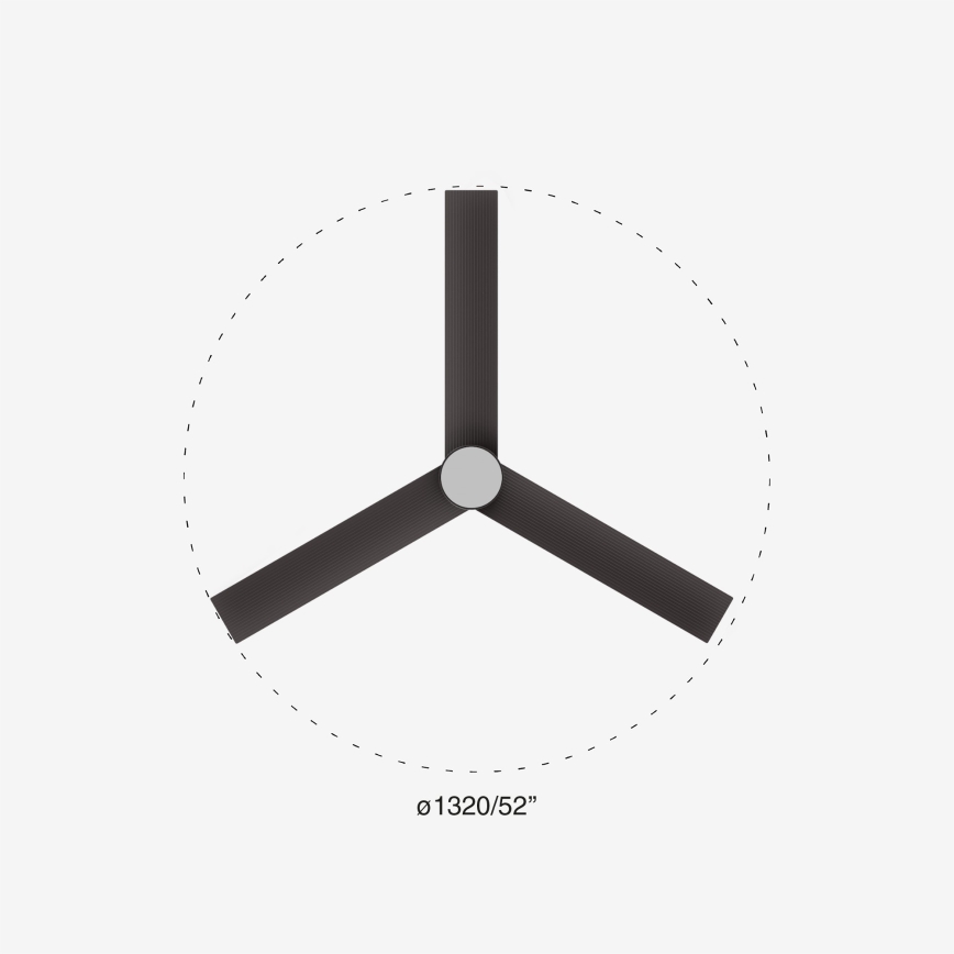 FARO 34291-1TW - LED loftventilator dæmpbar CRUISER LED/20W/230V 2700/4000/6500K diameter 132 cm sort + fjernbetjening