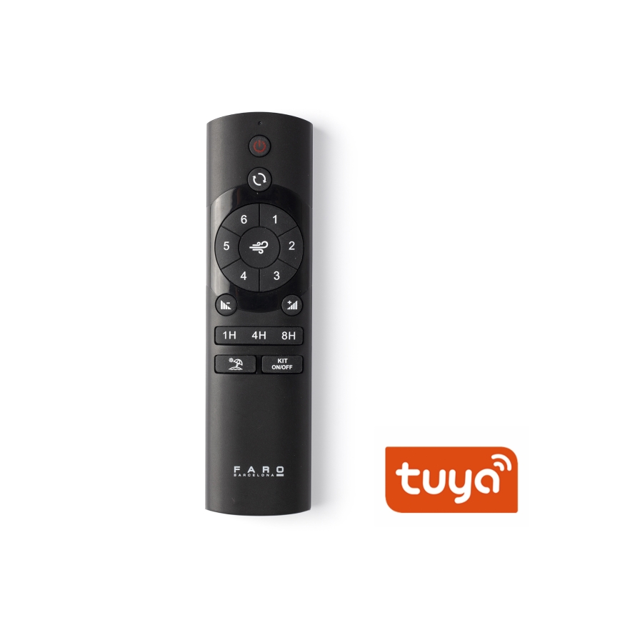 FARO 34291WT1S - LED-dæmpbar loftventilator CRUISER L LED/18W/230V 2700/3000/4000K Ø 132 cm sort Wi-Fi Tuya + fjernbetjening