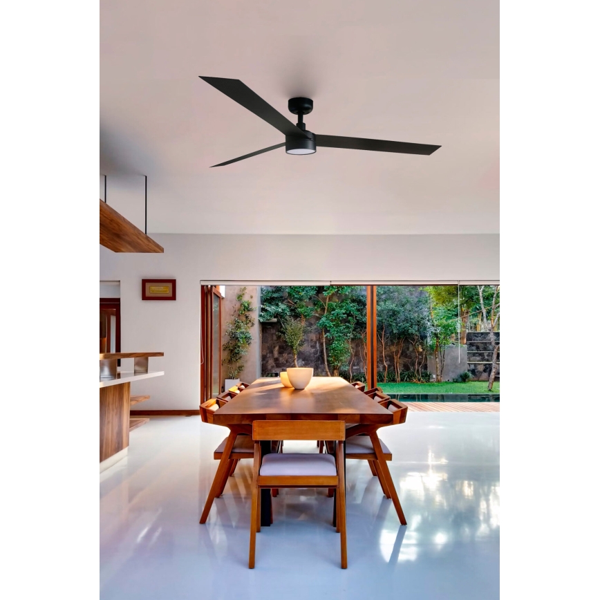 FARO 34293-1TW - LED dæmpbar loftventilator CRUISER XL LED/18W/230V 2700/3000/4000K Ø 160 cm sort + fjernbetjening