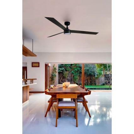 FARO 34293-1TW - LED loftventilator dæmpbar CRUISER XL LED/18W/230V 2700/4000/6500K diameter 160 cm sort + fjernbetjening