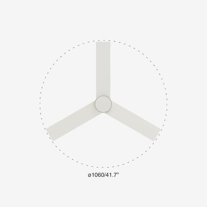 FARO 34295-1TW - LED loftventilator dæmpbar RUDDER S LED/18W/230V 2700/4000/6500K diameter 106 cm hvid + fjernbetjening