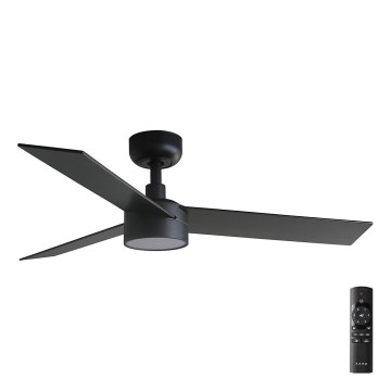 FARO 34296-1TW - LED loftventilator dæmpbar RUDDER S LED/18W/230V 2700/4000/6500K diameter 106 cm sort + fjernbetjening