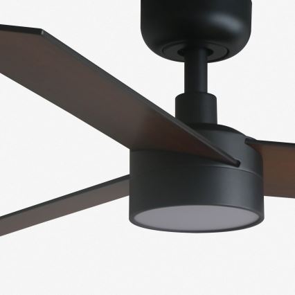 FARO 34296-1TW - LED loftventilator dæmpbar RUDDER S LED/18W/230V 2700/4000/6500K diameter 106 cm sort + fjernbetjening