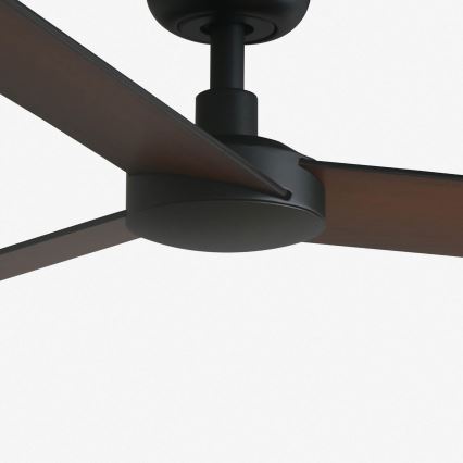 FARO 34296WT - Loftventilator RUDDER S sort/brun diameter 106 cm Wi-Fi Tuya + fjernbetjening