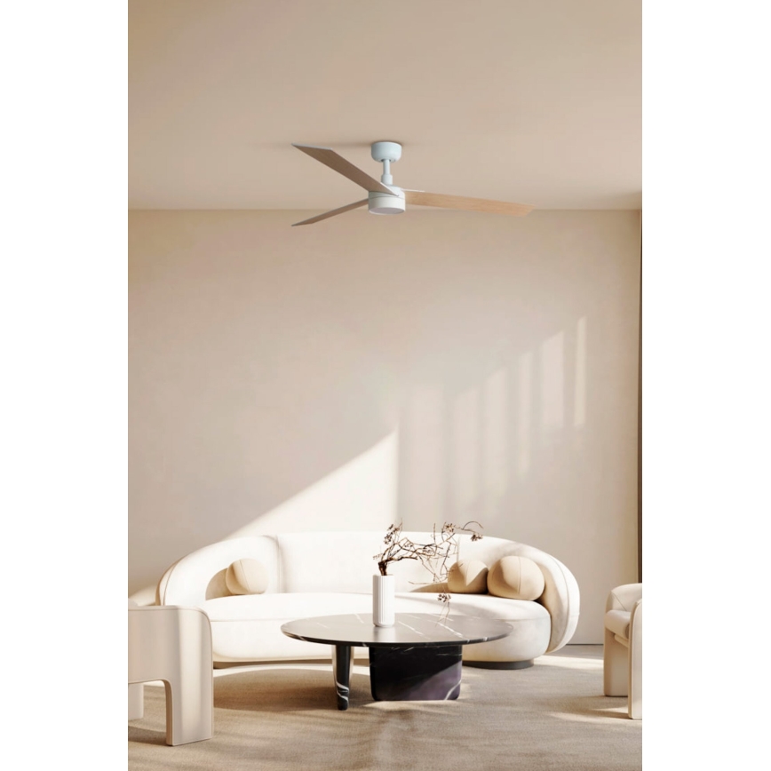 FARO 34297-1TW - LED-dæmpbar loftventilator RUDDER L LED/20W/230V 2700/3000/4000K Ø 132 cm + fjernbetjening
