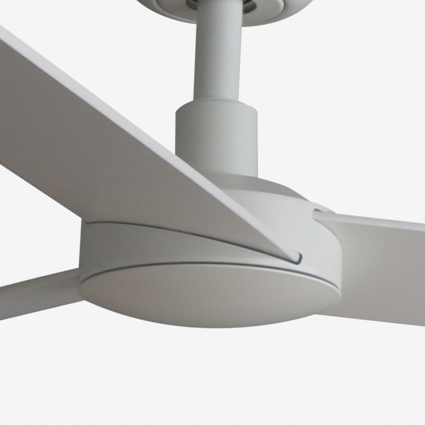 FARO 34297WT - Loftventilator RUDDER L hvid/beige diameter 132 cm Wi-Fi Tuya + fjernbetjening