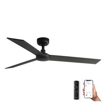 FARO 34298WP - Loftventilator RUDDER L sort diameter 132 cm SMART + fjernbetjening