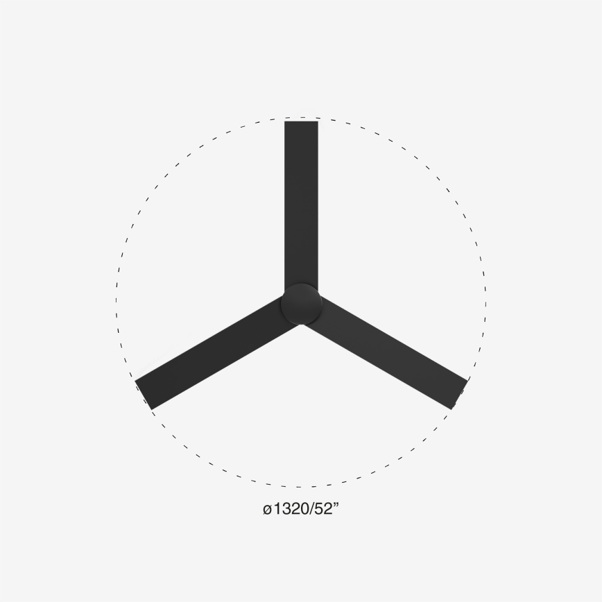 FARO 34298WP - Loftventilator RUDDER L sort diameter 132 cm SMART + fjernbetjening