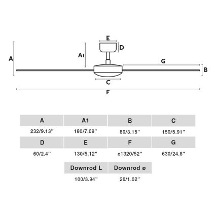 FARO 34298WP - Loftventilator RUDDER L sort diameter 132 cm SMART + fjernbetjening