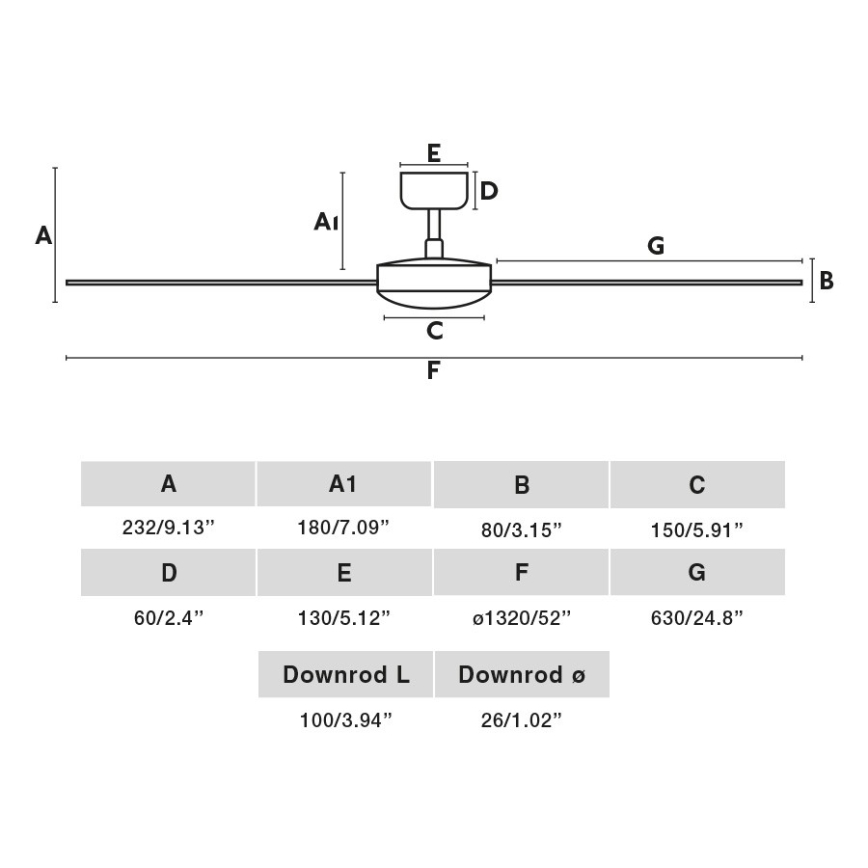 FARO 34298WP - Loftventilator RUDDER L sort diameter 132 cm SMART + fjernbetjening