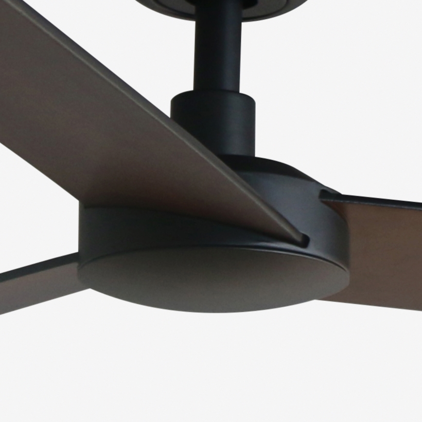 FARO 34298WT - Loftventilator RUDDER L sort/wenge diameter 132 cm Wi-Fi Tuya + fjernbetjening