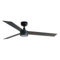 FARO 34298WT1S - LED Dæmpbar loftventilator RUDDER L LED/18W/230V 2700/3000/4000K Ø 132 cm brun/sort Wi-Fi Tuya + fjernbetjening