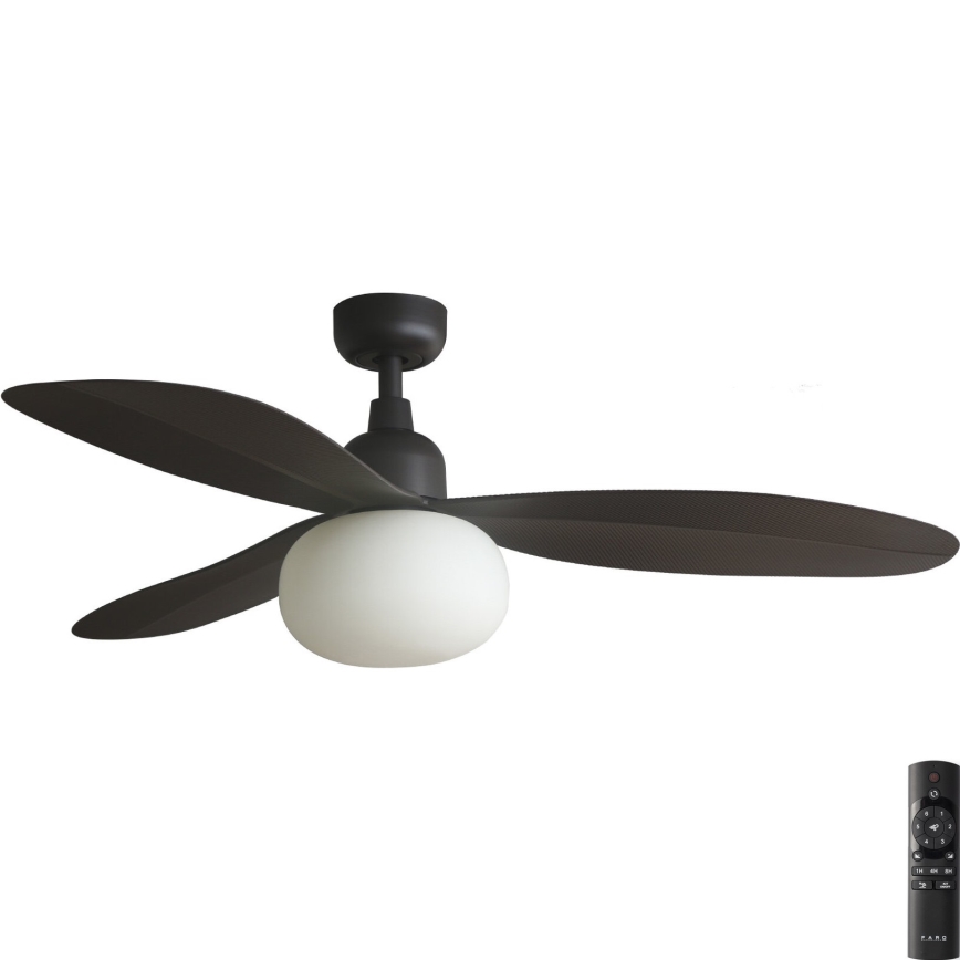 FARO 34301-11L - Loftventilator PALMA 1xE27/15W/230V brun diameter 129 cm IP44 + fjernbetjening
