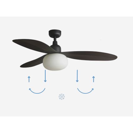 FARO 34301-11L - Loftventilator PALMA 1xE27/15W/230V brun Ø 129 cm IP44 + fjernbetjening