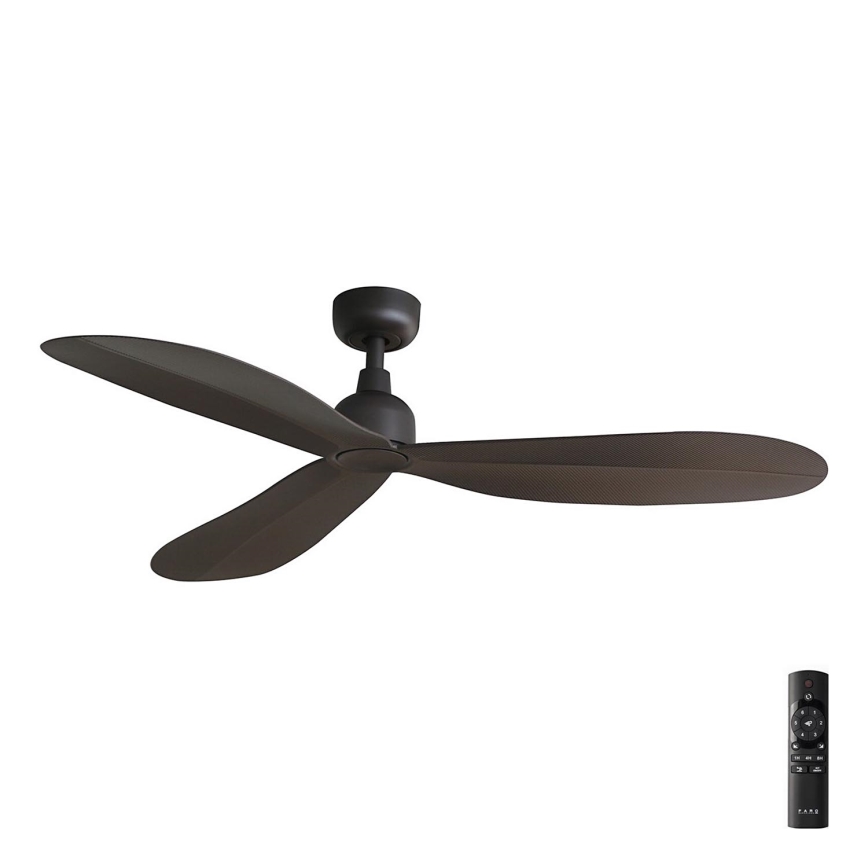 FARO 34301 - Loftventilator PALMA brun diameter 129 cm IP44 + fjernbetjening