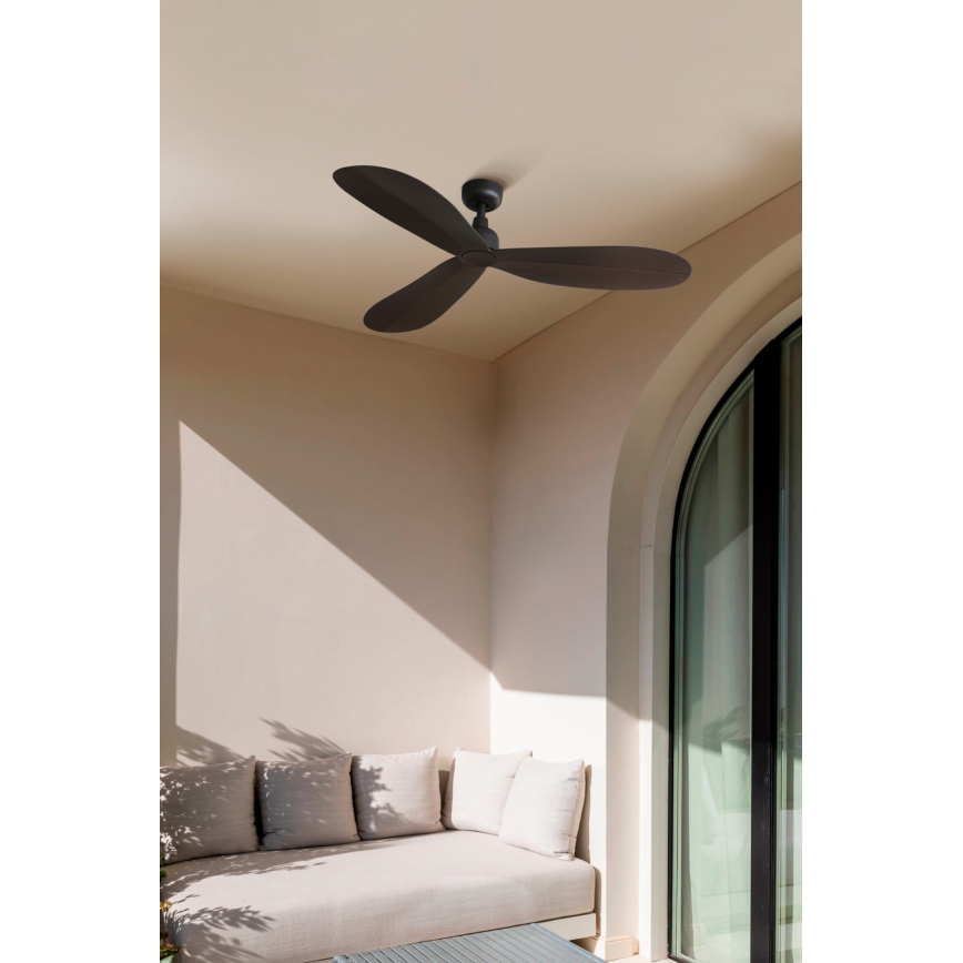 FARO 34301 - Loftventilator PALMA brun diameter 129 cm IP44 + fjernbetjening