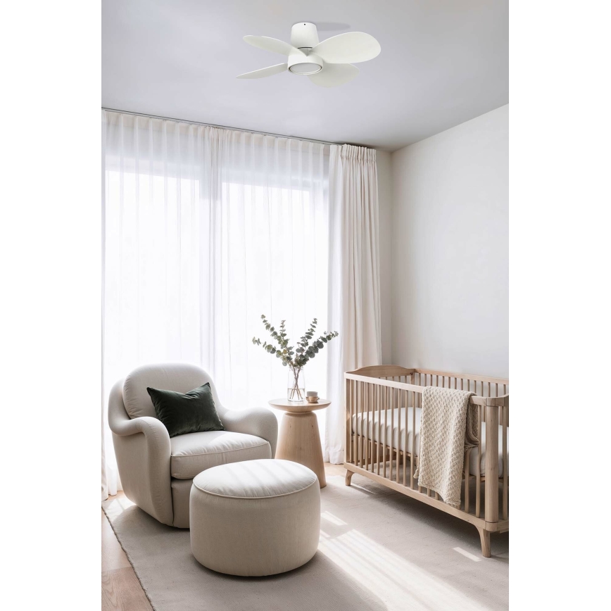 FARO 34315 - LED loftventilator dæmpbar KLOVER S LED/20W/230V 2700/4000/6500K hvid diameter 80 cm + fjernbetjening