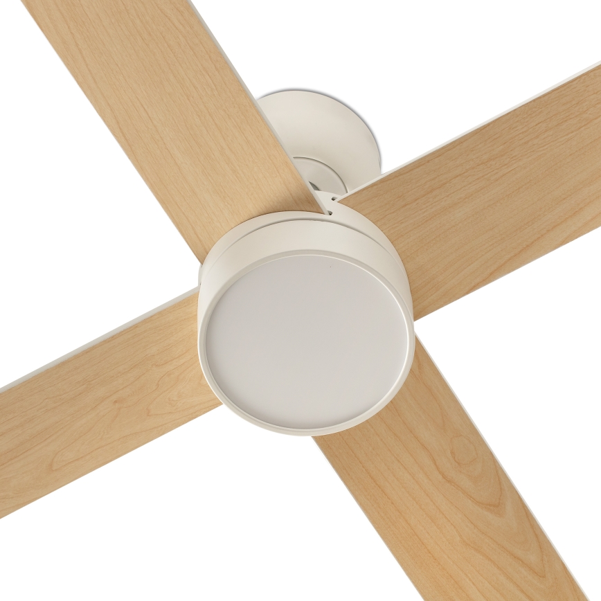 FARO 34355-1TW - LED loftventilator dæmpbar RUDDER L LED/20W/230V hvid/beige diam. 132 cm + fjernbetjening