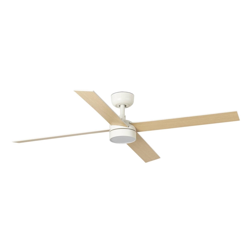FARO 34355-1TW - LED loftventilator dæmpbar RUDDER L LED/20W/230V hvid/beige diam. 132 cm + fjernbetjening