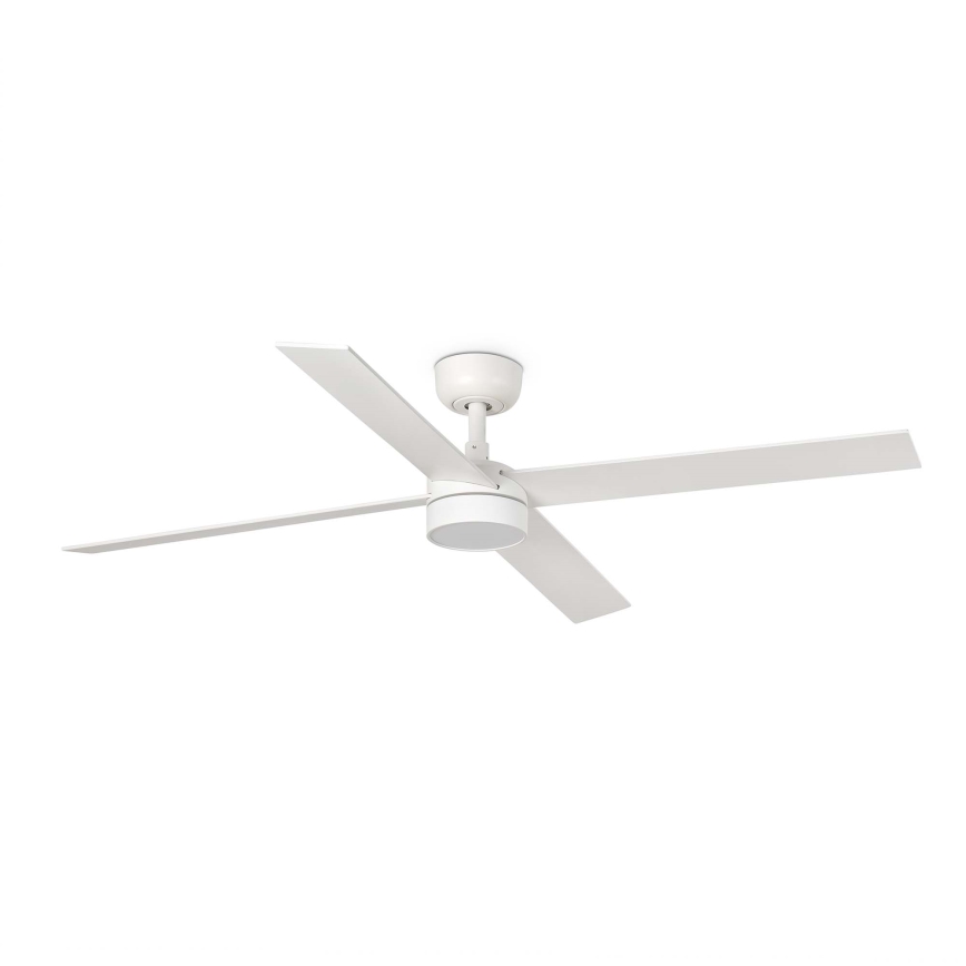 FARO 34355WT-1TW - LED-dæmpbar loftventilator RUDDER L LED/18W/230V 2700/3000/4000K hvid/beige Ø 132 cm Wi-Fi Tuya + fjernbetjening