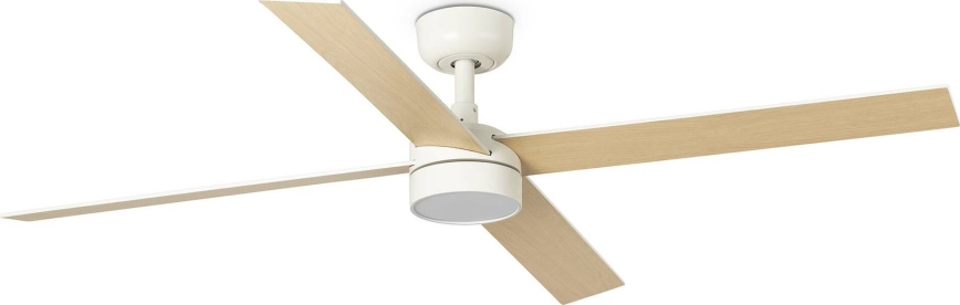 FARO 34355WT-1TW - LED loftventilator dæmpbar RUDDER L LED/18W/230V 2700/4350/6000K hvid/beige diameter 132 cm Wi-Fi Tuya + fjernbetjening