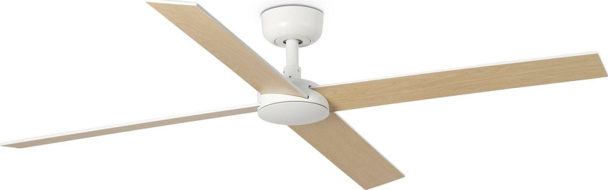 FARO 34355WT - Loftventilator RUDDER L hvid/beige diameter 132 cm Wi-Fi Tuya + fjernbetjening