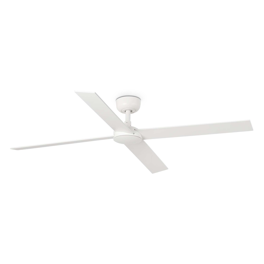 FARO 34355WT - Loftventilator RUDDER L hvid/beige diameter 132 cm Wi-Fi Tuya + fjernbetjening