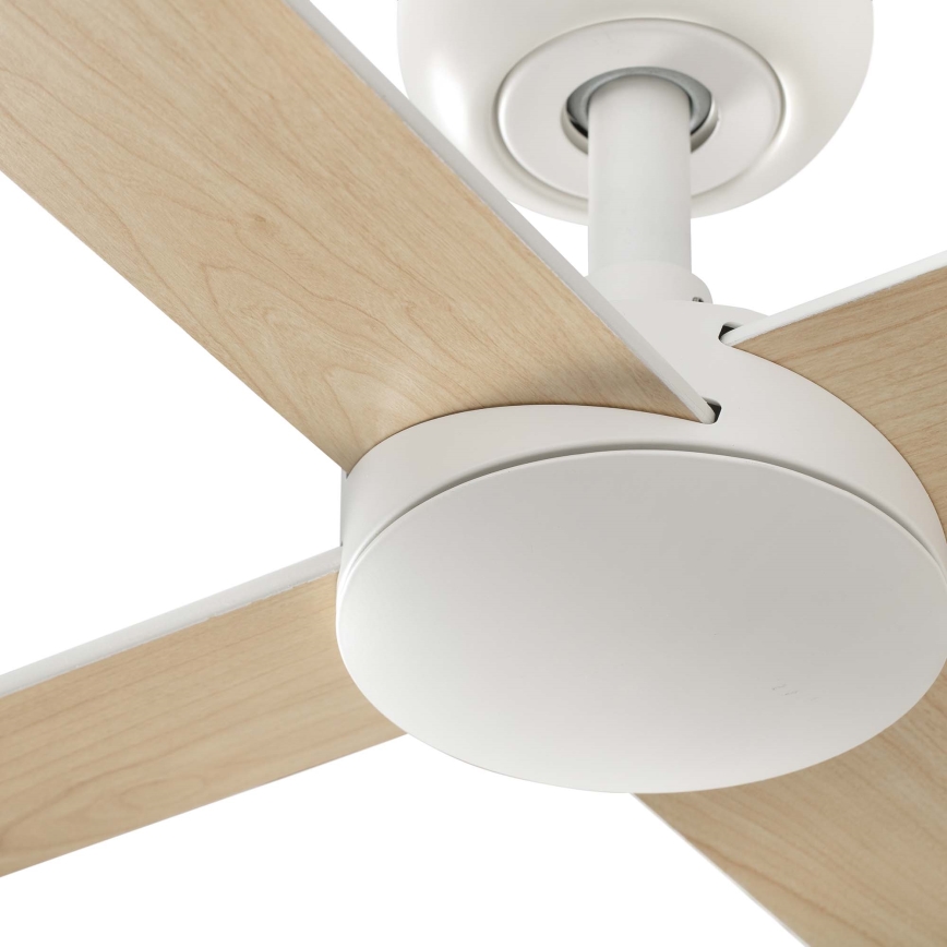 FARO 34355WT - Loftventilator RUDDER L hvid/beige diameter 132 cm Wi-Fi Tuya + fjernbetjening