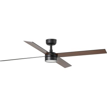 FARO 34356WT-1TW - LED loftventilator dæmpbar RUDDER L LED/18W/230V 2700/4350/6000K brun/sort diameter 132 cm Wi-Fi Tuya + fjernbetjening